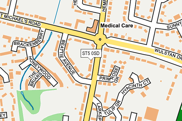ST5 0SD map - OS OpenMap – Local (Ordnance Survey)