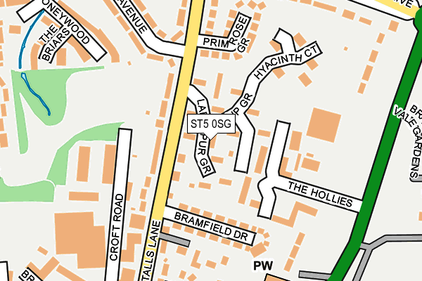 ST5 0SG map - OS OpenMap – Local (Ordnance Survey)