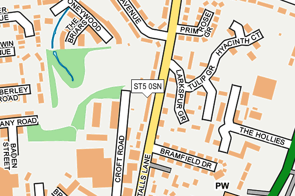 ST5 0SN map - OS OpenMap – Local (Ordnance Survey)