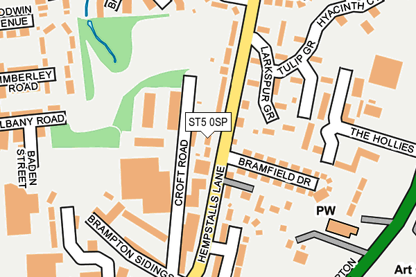 ST5 0SP map - OS OpenMap – Local (Ordnance Survey)