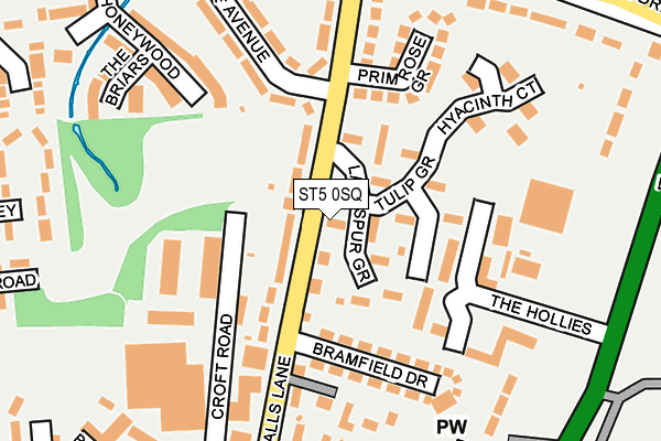 ST5 0SQ map - OS OpenMap – Local (Ordnance Survey)