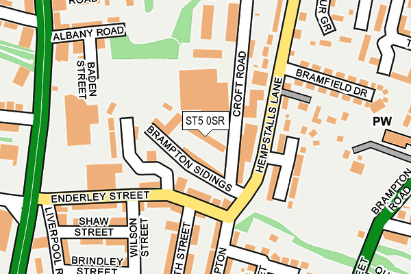 ST5 0SR map - OS OpenMap – Local (Ordnance Survey)