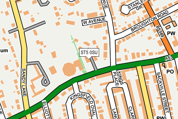 ST5 0SU map - OS OpenMap – Local (Ordnance Survey)