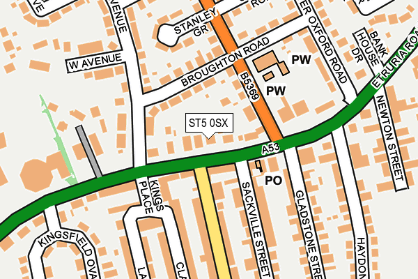 ST5 0SX map - OS OpenMap – Local (Ordnance Survey)