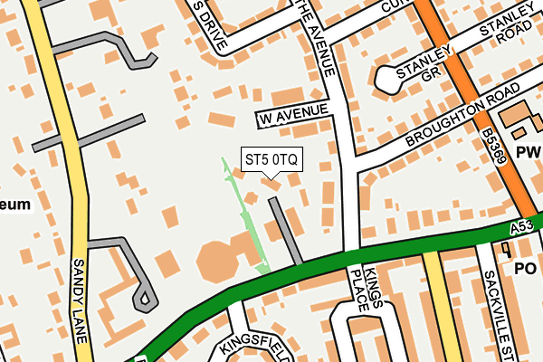 ST5 0TQ map - OS OpenMap – Local (Ordnance Survey)