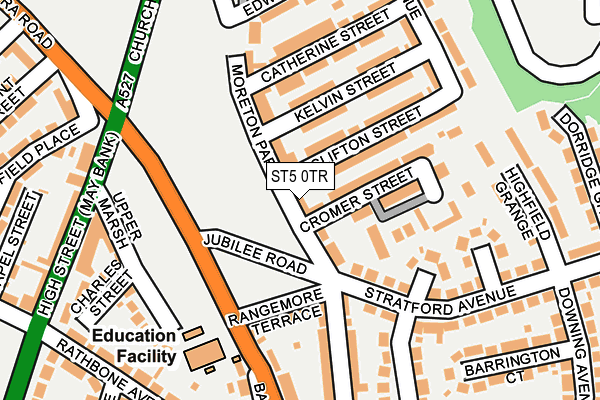 ST5 0TR map - OS OpenMap – Local (Ordnance Survey)