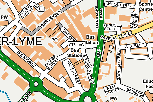 ST5 1AG map - OS OpenMap – Local (Ordnance Survey)
