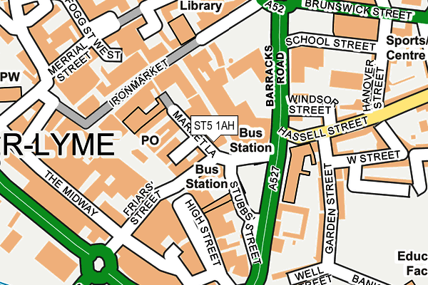 ST5 1AH map - OS OpenMap – Local (Ordnance Survey)