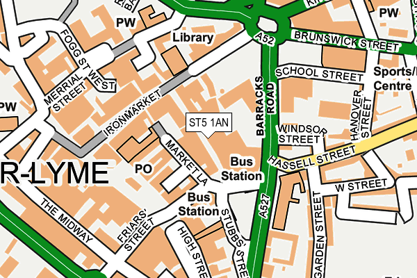 ST5 1AN map - OS OpenMap – Local (Ordnance Survey)