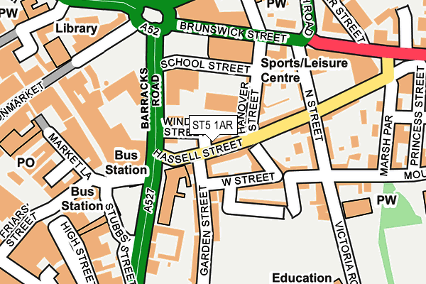 ST5 1AR map - OS OpenMap – Local (Ordnance Survey)