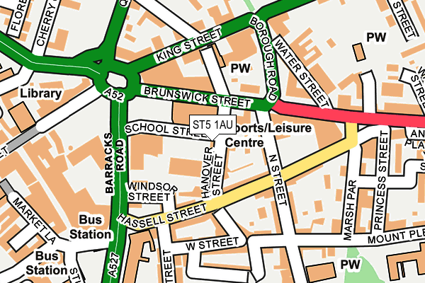 ST5 1AU map - OS OpenMap – Local (Ordnance Survey)
