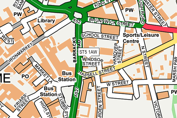 ST5 1AW map - OS OpenMap – Local (Ordnance Survey)