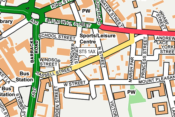 ST5 1AX map - OS OpenMap – Local (Ordnance Survey)