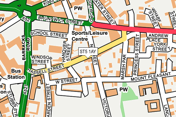 ST5 1AY map - OS OpenMap – Local (Ordnance Survey)