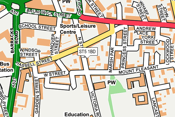 ST5 1BD map - OS OpenMap – Local (Ordnance Survey)