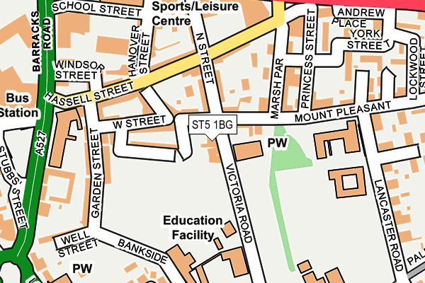 ST5 1BG map - OS OpenMap – Local (Ordnance Survey)