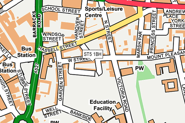 ST5 1BH map - OS OpenMap – Local (Ordnance Survey)