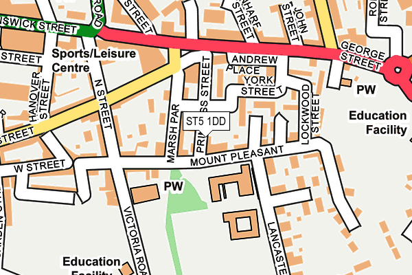ST5 1DD map - OS OpenMap – Local (Ordnance Survey)