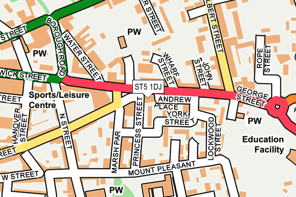 ST5 1DJ map - OS OpenMap – Local (Ordnance Survey)
