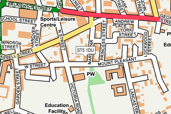 ST5 1DU map - OS OpenMap – Local (Ordnance Survey)