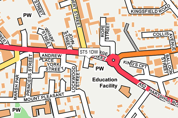 ST5 1DW map - OS OpenMap – Local (Ordnance Survey)