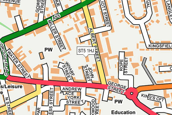 ST5 1HJ map - OS OpenMap – Local (Ordnance Survey)