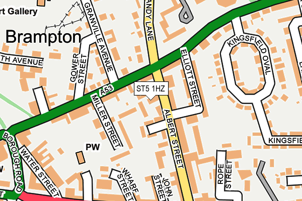ST5 1HZ map - OS OpenMap – Local (Ordnance Survey)