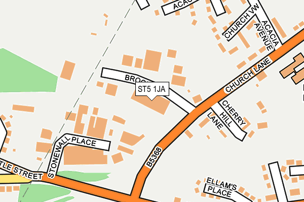 ST5 1JA map - OS OpenMap – Local (Ordnance Survey)