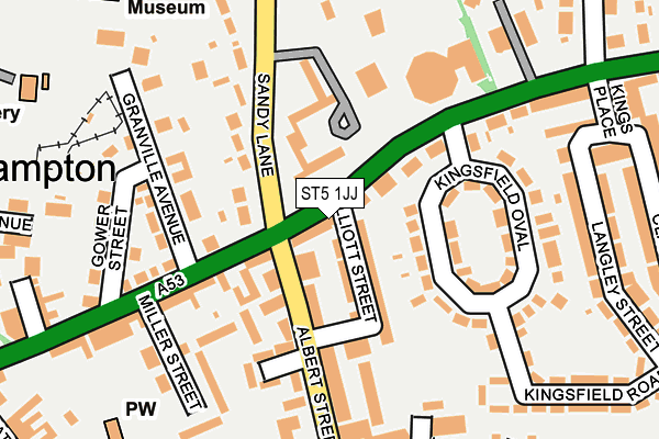 ST5 1JJ map - OS OpenMap – Local (Ordnance Survey)
