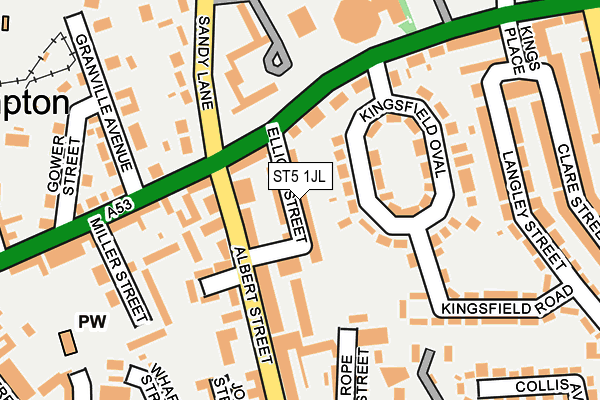 ST5 1JL map - OS OpenMap – Local (Ordnance Survey)
