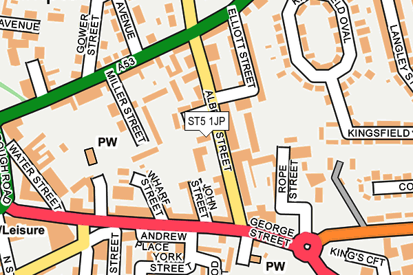 ST5 1JP map - OS OpenMap – Local (Ordnance Survey)