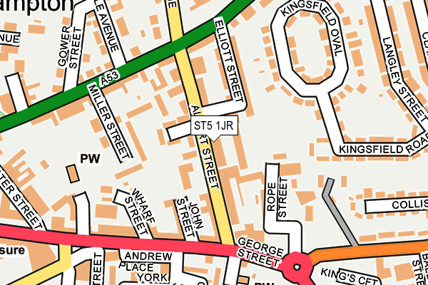 ST5 1JR map - OS OpenMap – Local (Ordnance Survey)