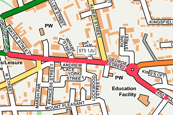 ST5 1JU map - OS OpenMap – Local (Ordnance Survey)