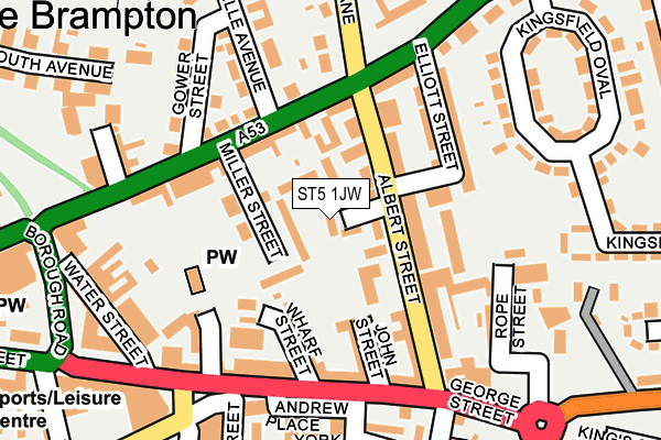 ST5 1JW map - OS OpenMap – Local (Ordnance Survey)