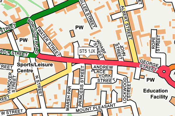 ST5 1JX map - OS OpenMap – Local (Ordnance Survey)