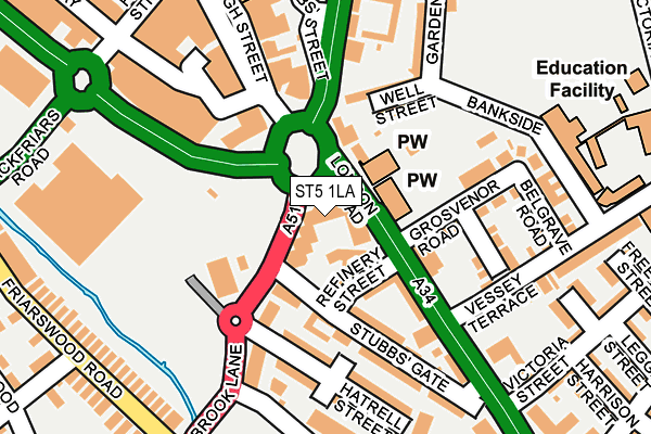 ST5 1LA map - OS OpenMap – Local (Ordnance Survey)