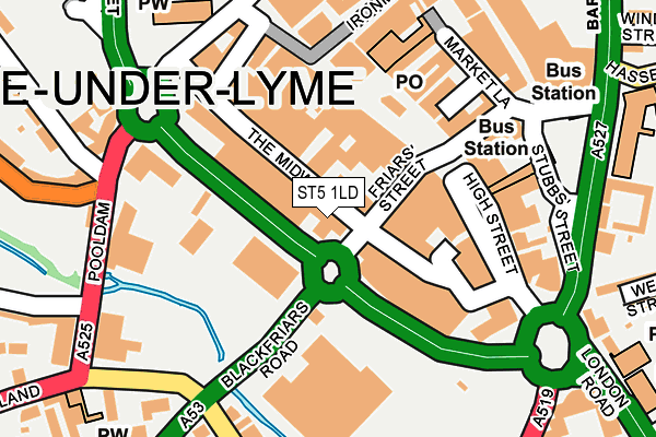 ST5 1LD map - OS OpenMap – Local (Ordnance Survey)