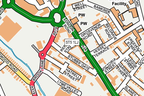 ST5 1LJ map - OS OpenMap – Local (Ordnance Survey)