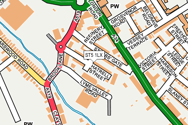 ST5 1LX map - OS OpenMap – Local (Ordnance Survey)