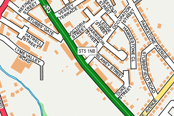 ST5 1NB map - OS OpenMap – Local (Ordnance Survey)