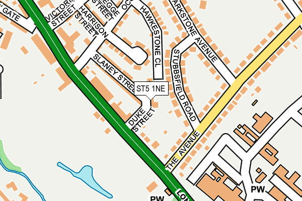 ST5 1NE map - OS OpenMap – Local (Ordnance Survey)