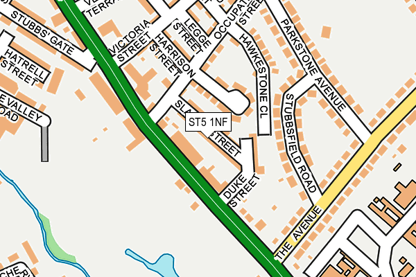 ST5 1NF map - OS OpenMap – Local (Ordnance Survey)