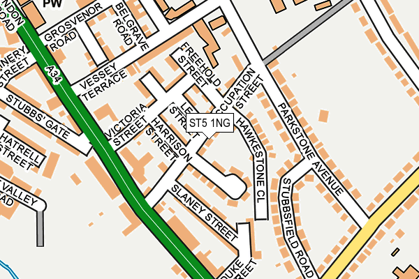 ST5 1NG map - OS OpenMap – Local (Ordnance Survey)