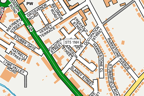 ST5 1NH map - OS OpenMap – Local (Ordnance Survey)