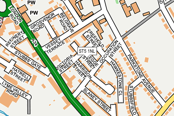 ST5 1NL map - OS OpenMap – Local (Ordnance Survey)