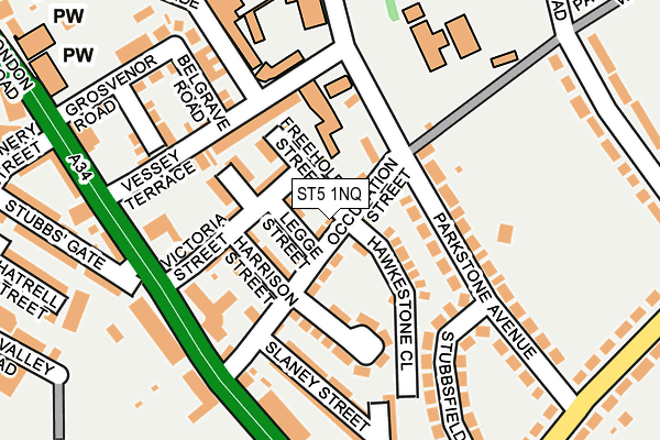 ST5 1NQ map - OS OpenMap – Local (Ordnance Survey)