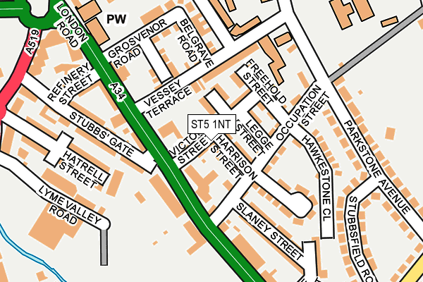 ST5 1NT map - OS OpenMap – Local (Ordnance Survey)