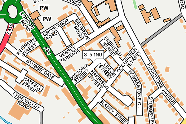 ST5 1NU map - OS OpenMap – Local (Ordnance Survey)