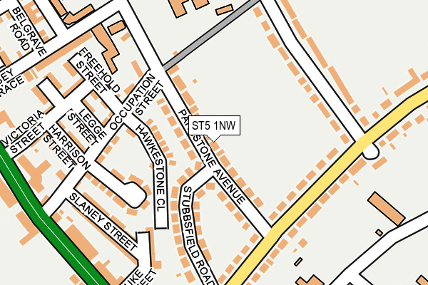 ST5 1NW map - OS OpenMap – Local (Ordnance Survey)