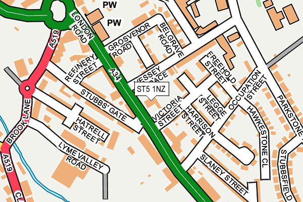 ST5 1NZ map - OS OpenMap – Local (Ordnance Survey)
